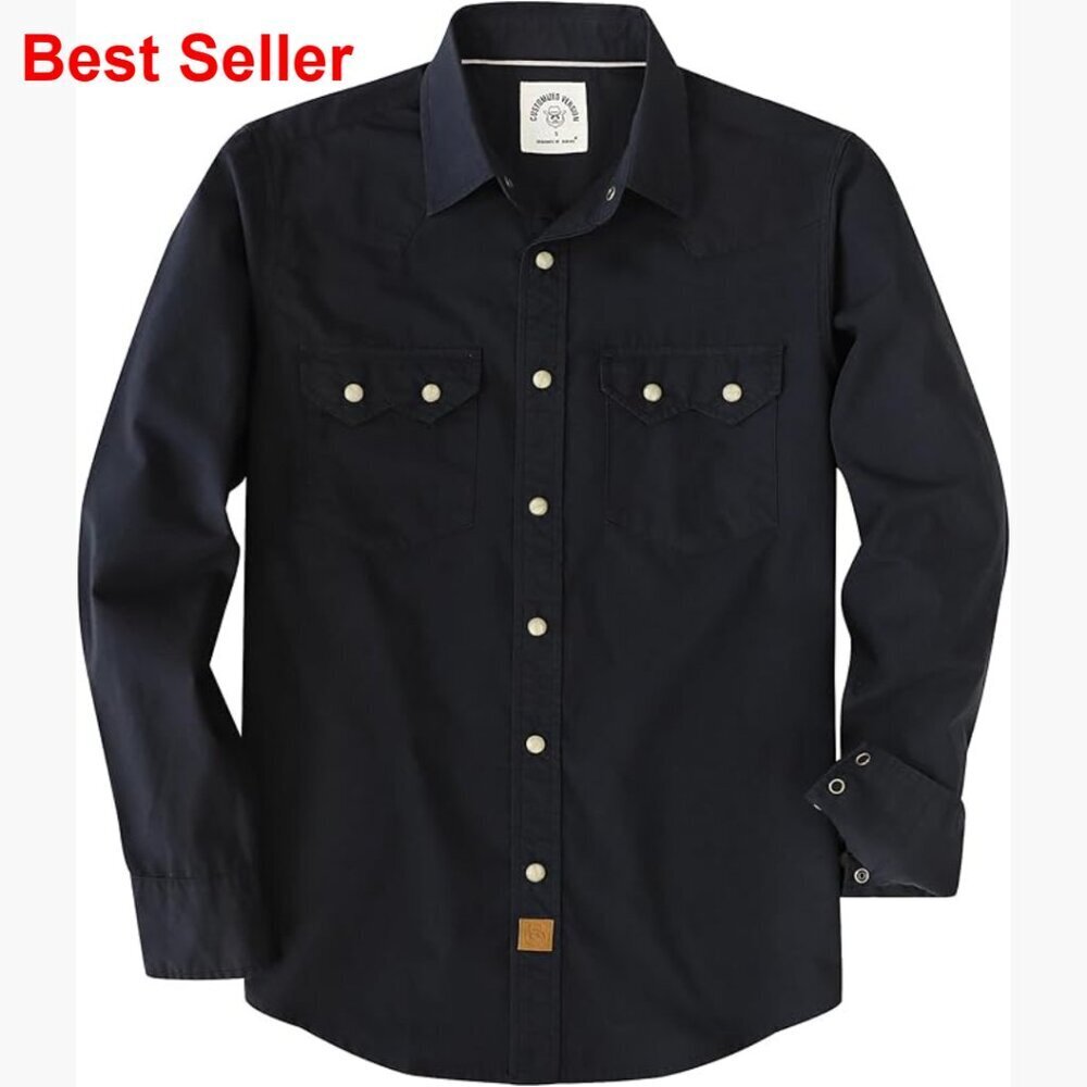 Long Sleeve Lightweight Cotton Polyester Pearl Snap Western Shirt